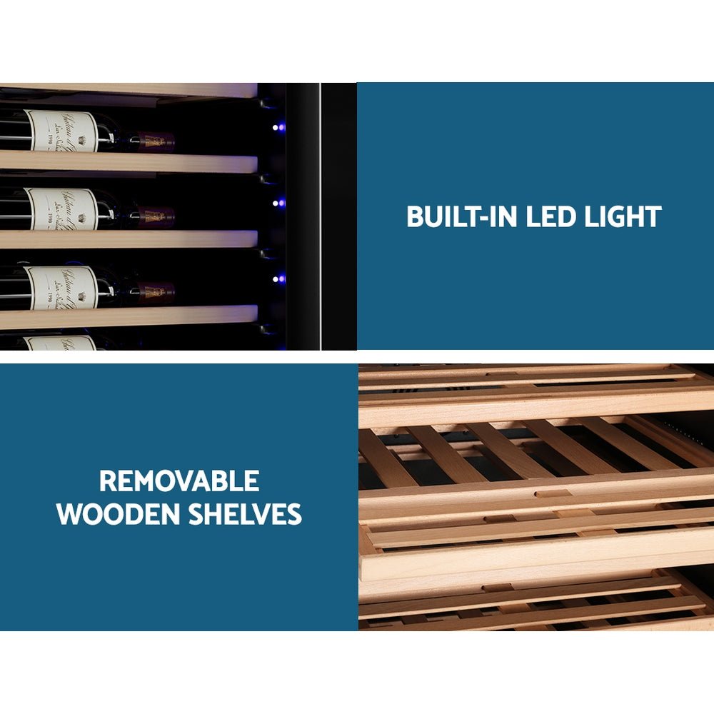 Wine Fridge Cooler Dual Zone 128 Bottles - Appliances > Fridges & Freezers > Wine Fridges - Rivercity House & Home Co. (ABN 18 642 972 209) - Affordable Modern Furniture Australia