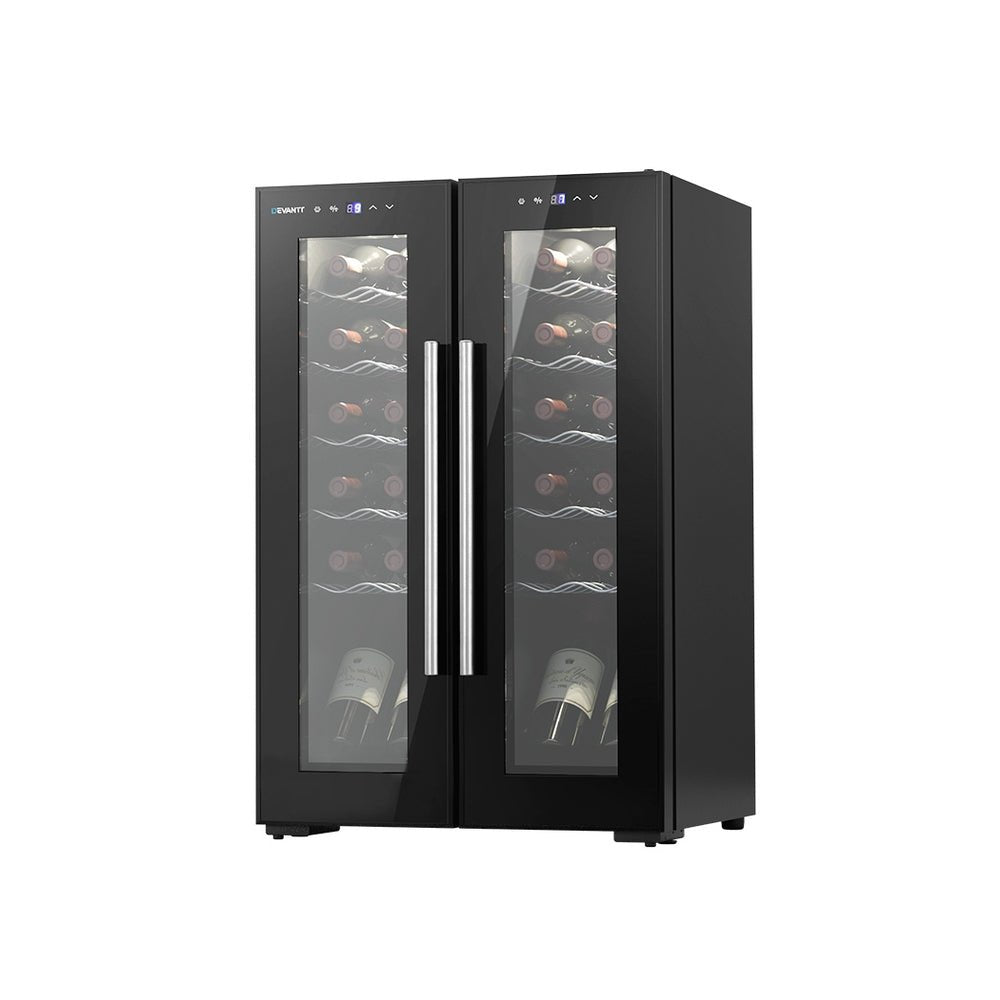 Wine Fridge Cooler Dual Zone 24 Bottles - Appliances > Fridges & Freezers > Wine Fridges - Rivercity House & Home Co. (ABN 18 642 972 209) - Affordable Modern Furniture Australia