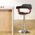Finley Wooden Gas Lift Bar Stool With Armrest Black