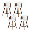 360° Swivel Wooden Bar Stool 58cm Seat Height - White