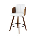 360° Swivel Wooden Kitchen Counter Bar Stool 58cm Seat Height - White