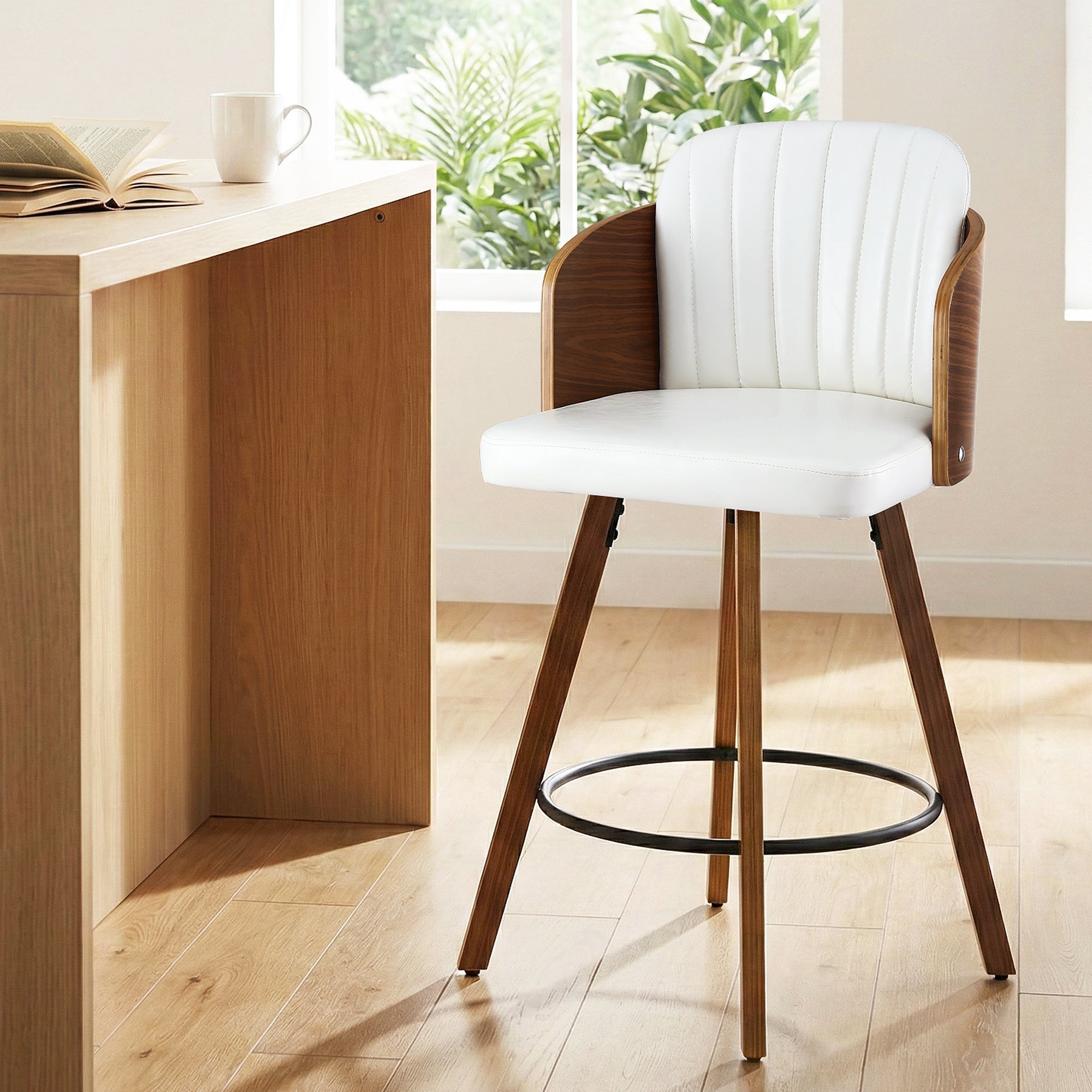 Wooden Bar Stools Swivel Kitchen Counter Stool Chair 58cm Seat Height - Furniture > Bar Stools & Chairs > Table & Bar Stools - Rivercity House & Home Co. (ABN 18 642 972 209) - Affordable Modern Furniture Australia