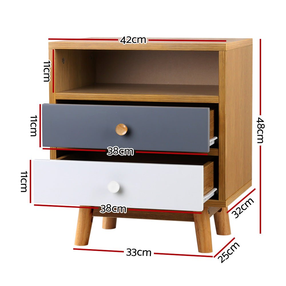 Wooden Bedside Table - Rivercity House & Home Co. (ABN 18 642 972 209) - Affordable Modern Furniture Australia