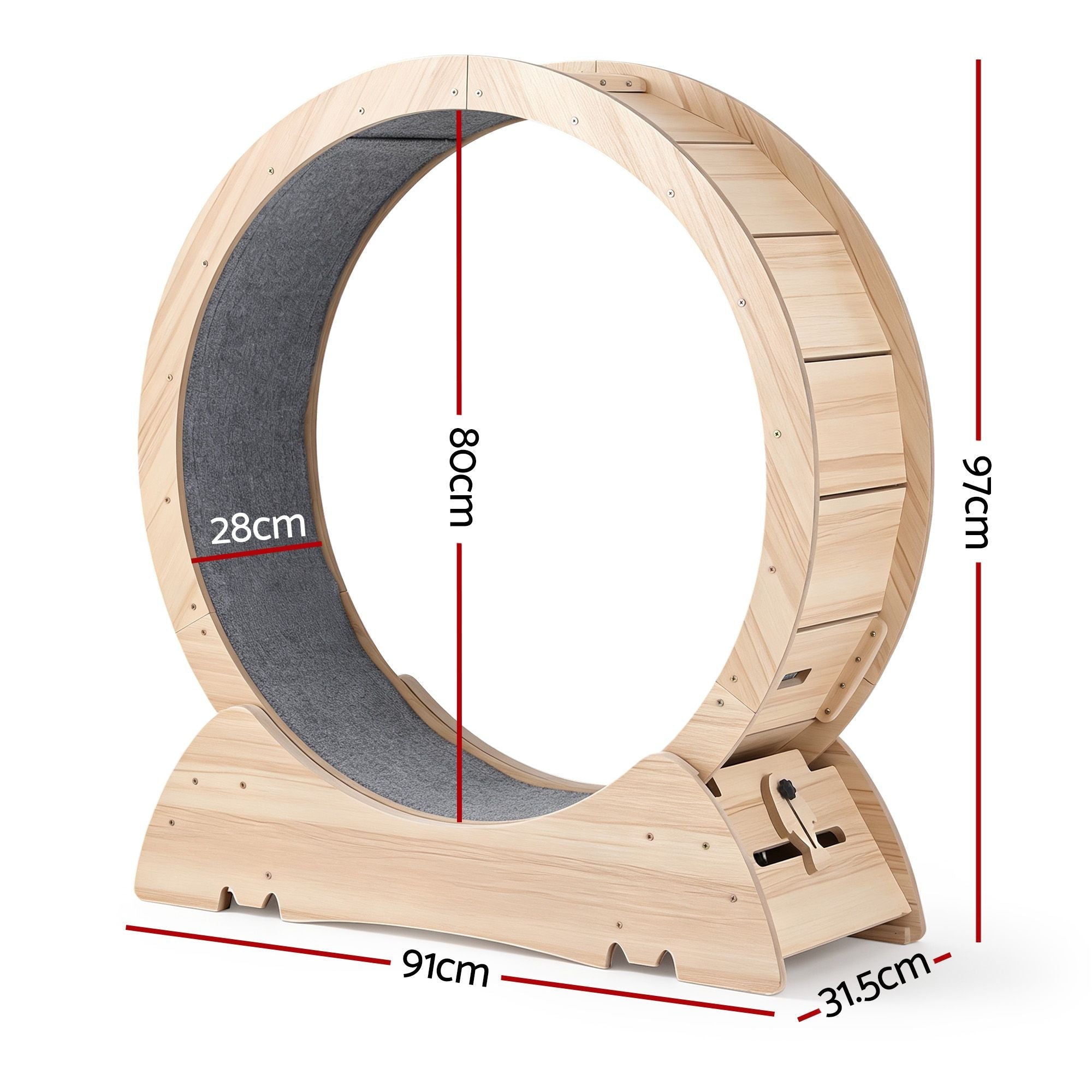 Wooden Cat Exercise Wheel 91cm Large Indoor Treadmill - Natural - Pet Care > Cat Supplies > Cat Furniture - Rivercity House & Home Co. (ABN 18 642 972 209) - Affordable Modern Furniture Australia