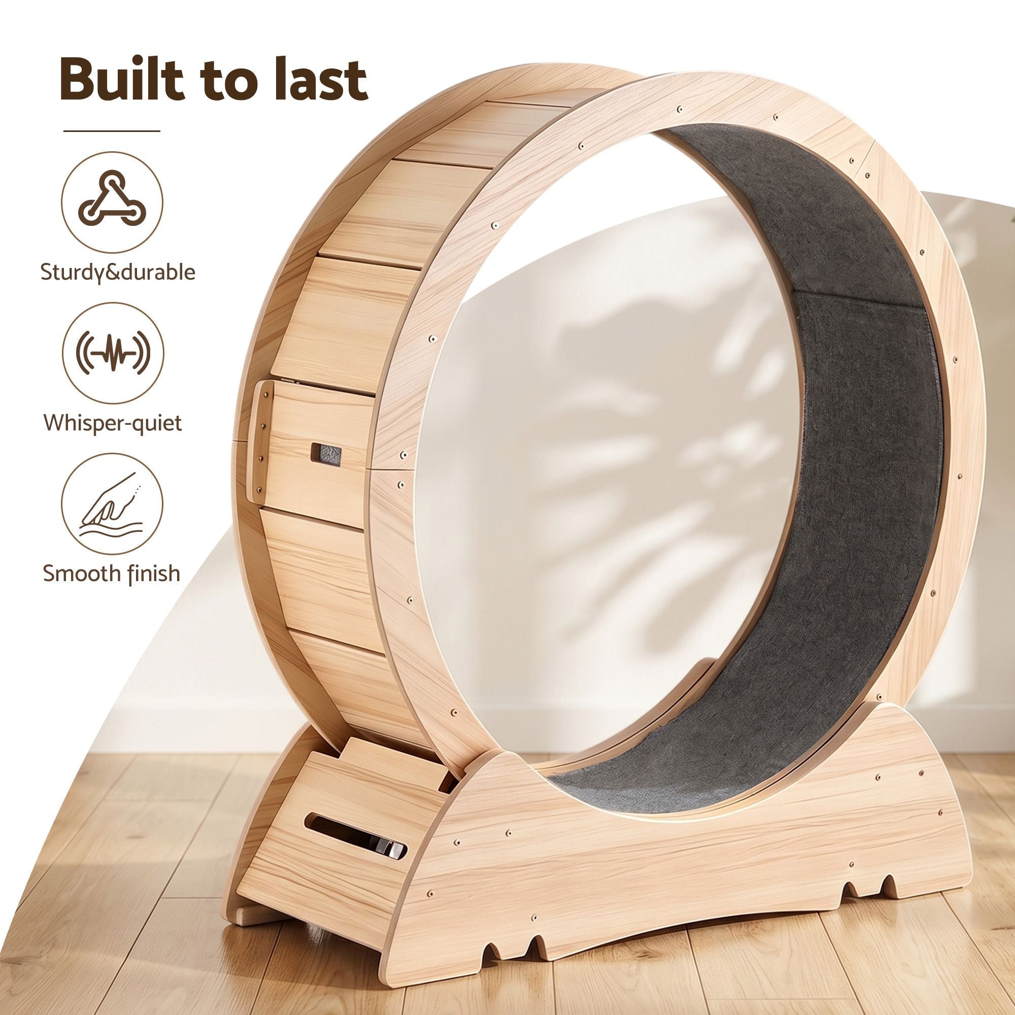 Wooden Cat Exercise Wheel 91cm Large Indoor Treadmill - Natural - Pet Care > Cat Supplies > Cat Furniture - Rivercity House & Home Co. (ABN 18 642 972 209) - Affordable Modern Furniture Australia