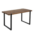 Wooden Dining Set with 1 Table and 2 Benches - Brown