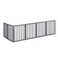 Wooden Foldable Pet Gate 6-Panel Dog Fence Safety Barrier - Grey