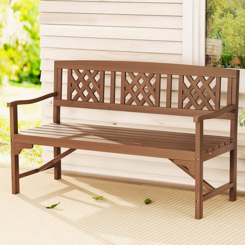 Wooden Garden Bench 3 Seat Patio Furniture Timber Outdoor Lounge Chair Natural - Rivercity House & Home Co. (ABN 18 642 972 209) - Affordable Modern Furniture Australia