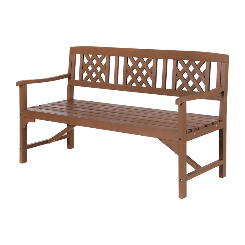 Wooden Garden Bench 3 Seat Patio Furniture Timber Outdoor Lounge Chair Natural - Rivercity House & Home Co. (ABN 18 642 972 209) - Affordable Modern Furniture Australia