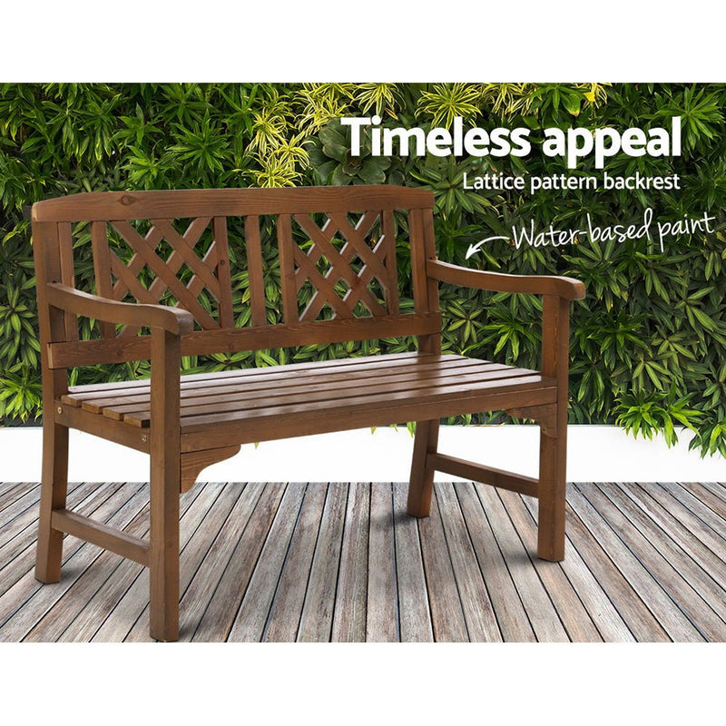 Wooden Garden Bench (Brown) - Rivercity House & Home Co. (ABN 18 642 972 209) - Affordable Modern Furniture Australia