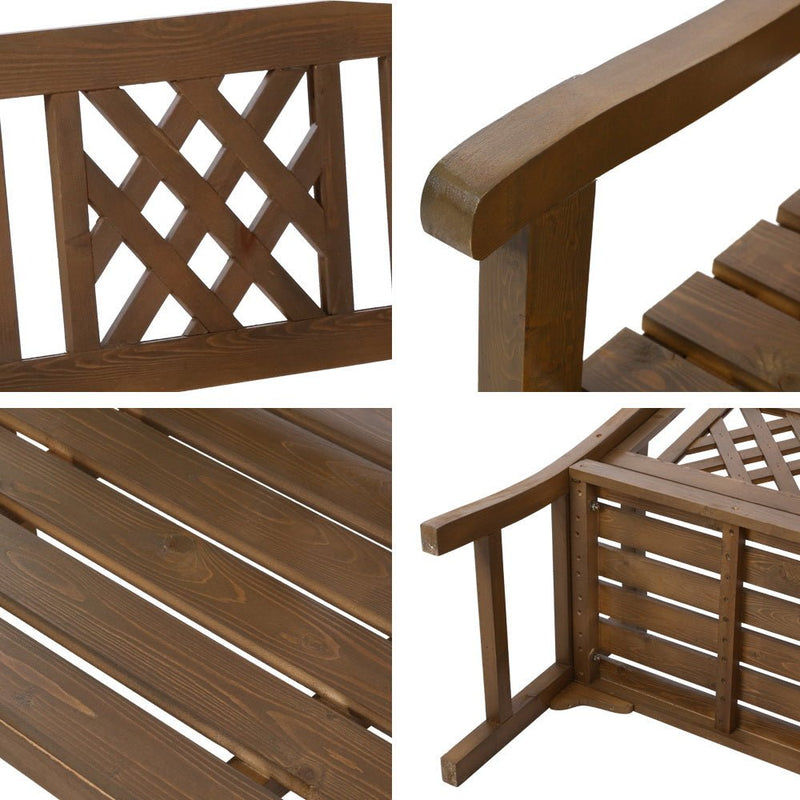 Wooden Garden Bench (Brown) - Rivercity House & Home Co. (ABN 18 642 972 209) - Affordable Modern Furniture Australia