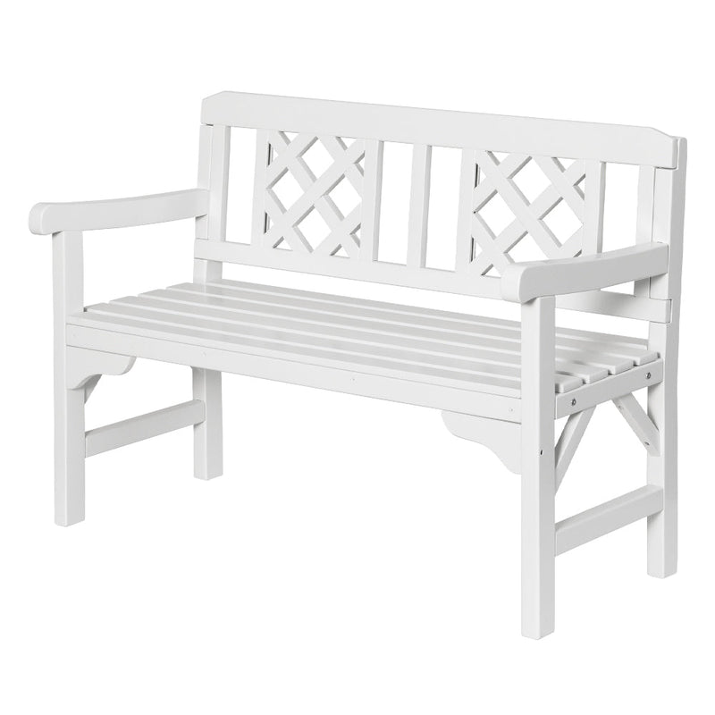 Wooden Garden Bench (White) - Rivercity House & Home Co. (ABN 18 642 972 209) - Affordable Modern Furniture Australia