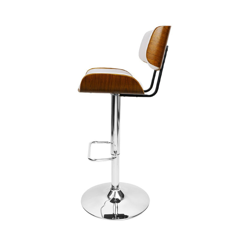 Wooden Gas Lift Bar Stool - White and Chrome - Rivercity House & Home Co. (ABN 18 642 972 209) - Affordable Modern Furniture Australia