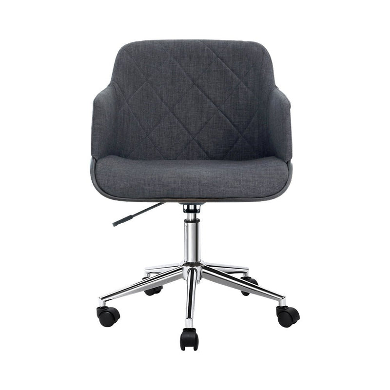 Wooden Mid Back Office Chair (Dark Grey & Green) - Rivercity House & Home Co. (ABN 18 642 972 209) - Affordable Modern Furniture Australia