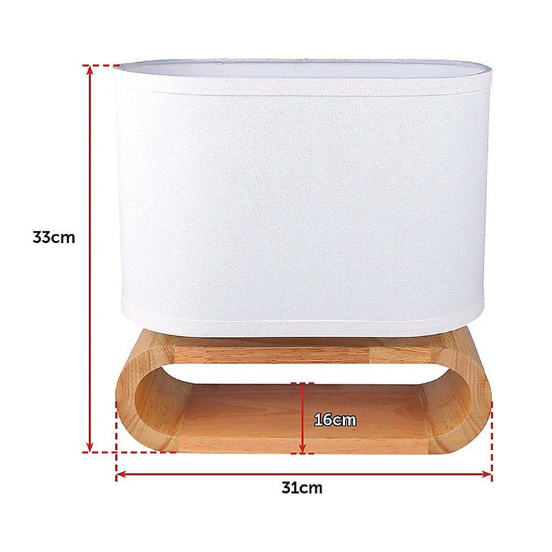 Wooden Modern Table Lamp Timber Bedside Lighting Desk Reading Light Brown White - Rivercity House & Home Co. (ABN 18 642 972 209) - Affordable Modern Furniture Australia