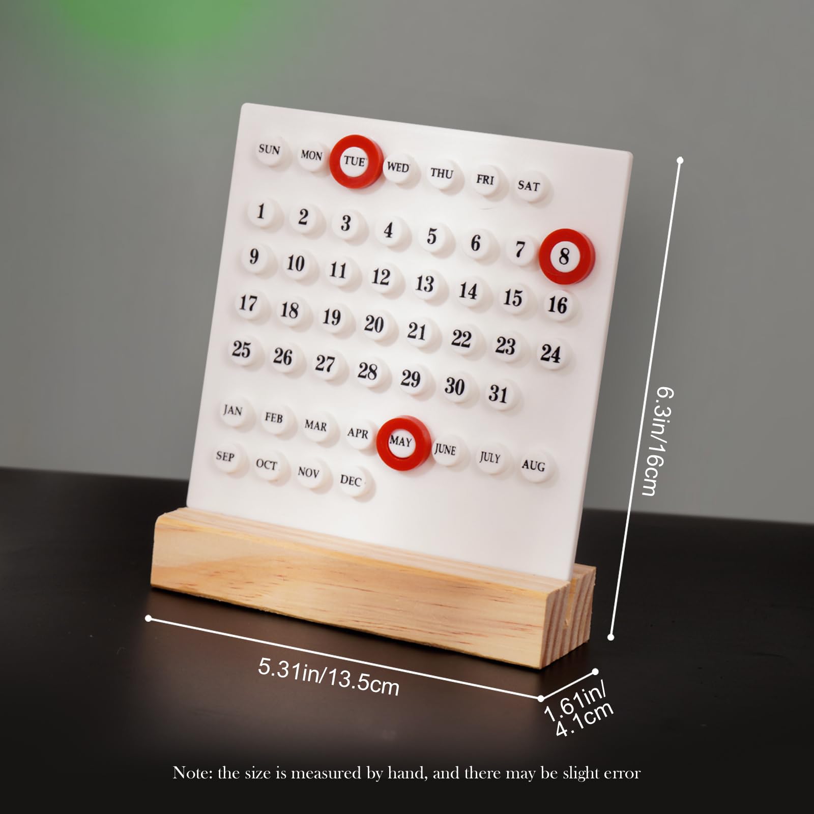Wooden Perpetual Desk Calendar Table Date Indicator - White - Home & Garden > Home Office Accessories > Calendars, Organisers & Planners - Rivercity House & Home Co. (ABN 18 642 972 209) - Affordable Modern Furniture Australia
