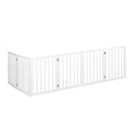 Wooden Pet Gate Foldable Dog Fence 6 Panels - White