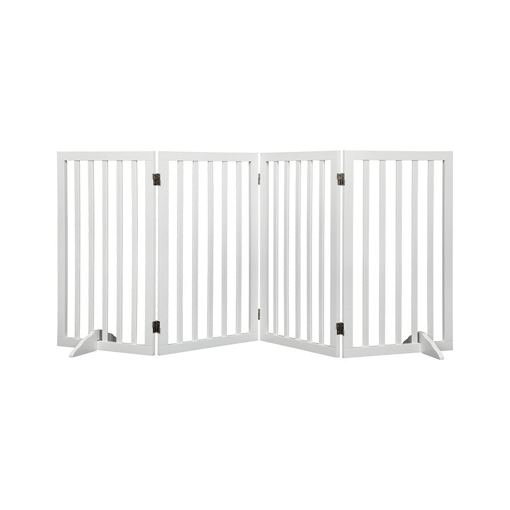 Wooden Pet Gate Foldable Dog Fence Safety 800x 3MM - White - Rivercity House & Home Co. (ABN 18 642 972 209) - Affordable Modern Furniture Australia