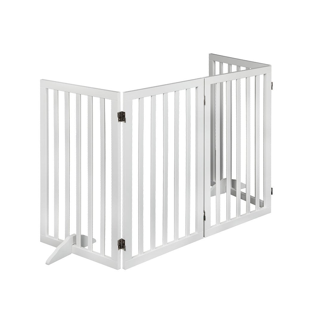 Wooden Pet Gate Foldable Dog Fence Safety 800x 3MM - White - Rivercity House & Home Co. (ABN 18 642 972 209) - Affordable Modern Furniture Australia