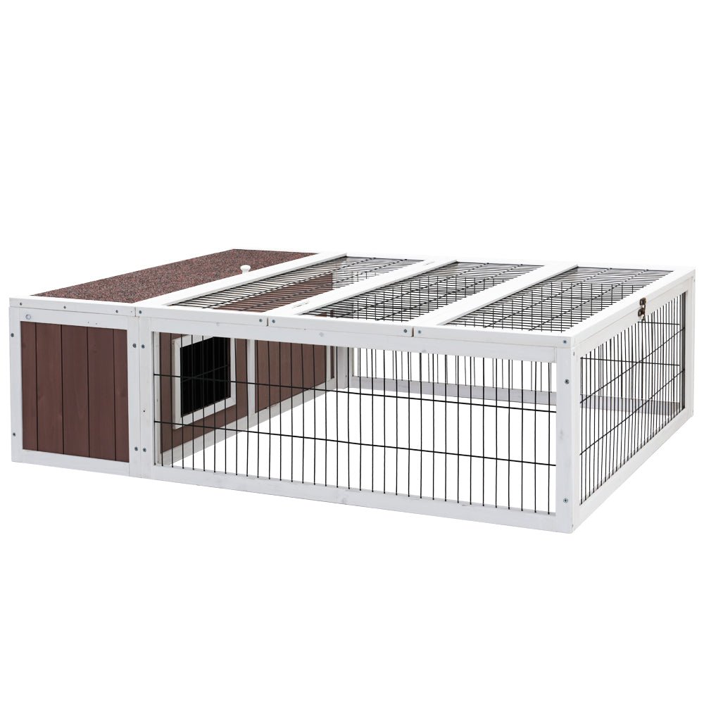 Wooden Rabbit Hutch Chicken Coop Run Cage Habitat House Outdoor Large - Home & Garden > Shading - Rivercity House & Home Co. (ABN 18 642 972 209) - Affordable Modern Furniture Australia