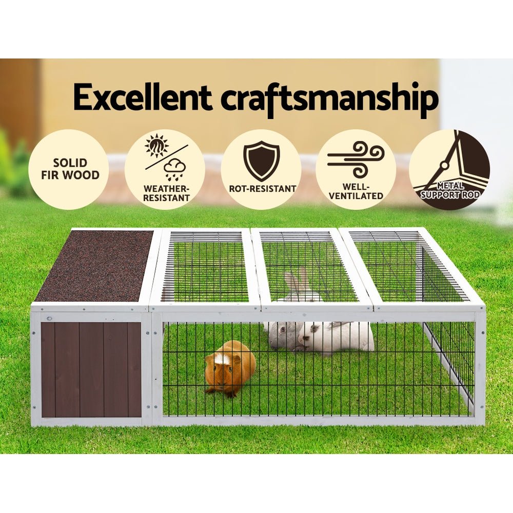 Wooden Rabbit Hutch Chicken Coop Run Cage Habitat House Outdoor Large - Home & Garden > Shading - Rivercity House & Home Co. (ABN 18 642 972 209) - Affordable Modern Furniture Australia