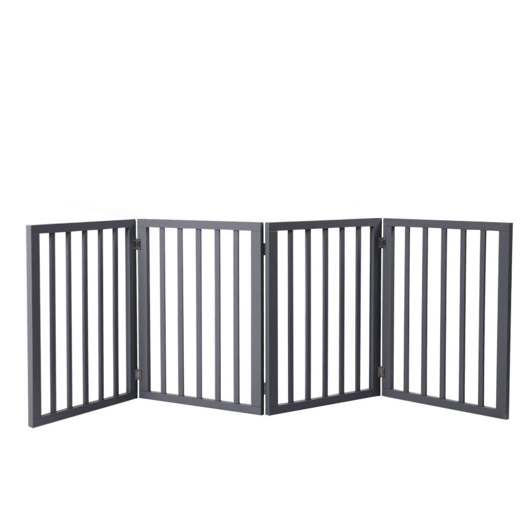 Wooden Retractable Pet Gate Dog Fence 600x3mm - Grey - Rivercity House & Home Co. (ABN 18 642 972 209) - Affordable Modern Furniture Australia