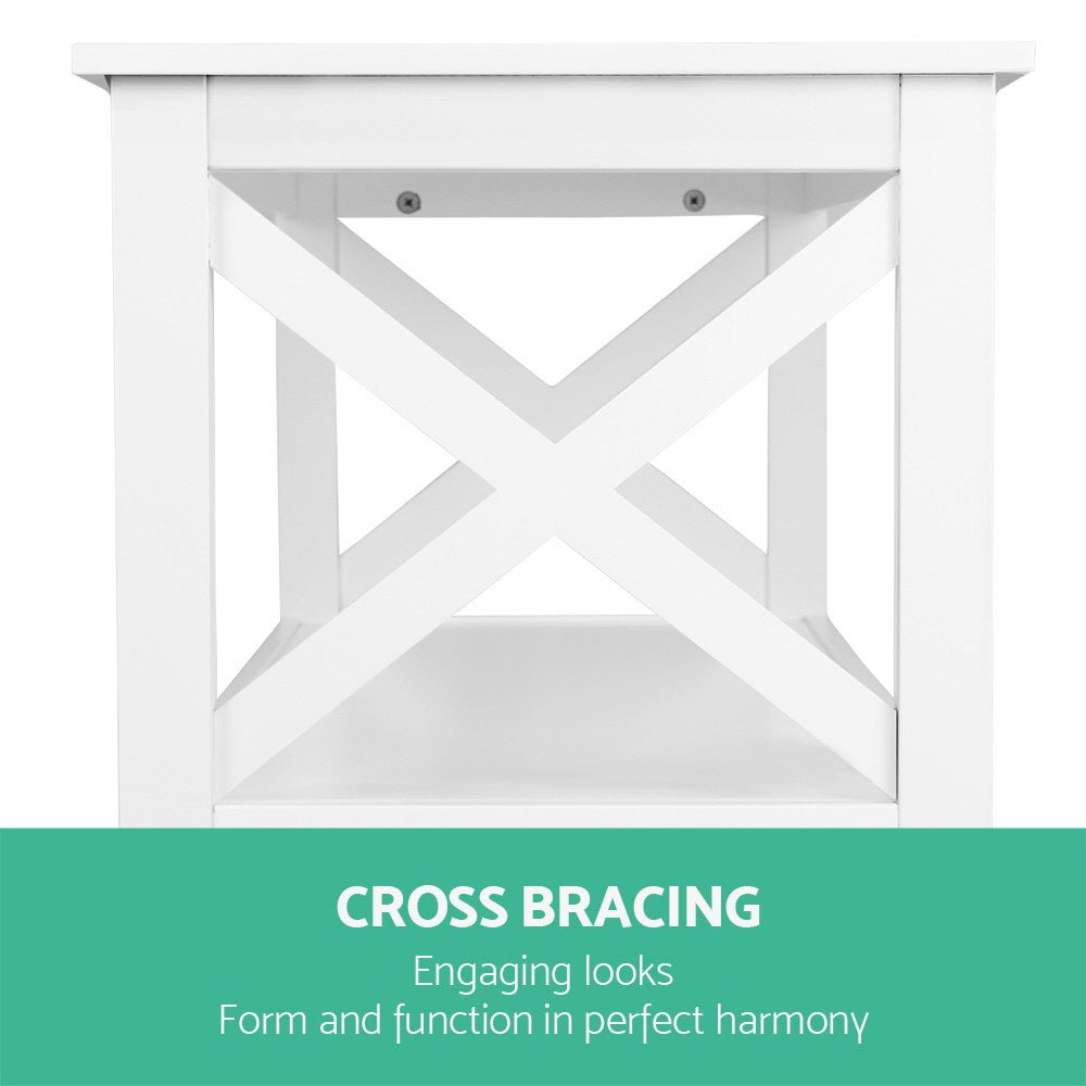 Wooden Storage Console Table - White - Furniture > Living Room - Rivercity House & Home Co. (ABN 18 642 972 209) - Affordable Modern Furniture Australia