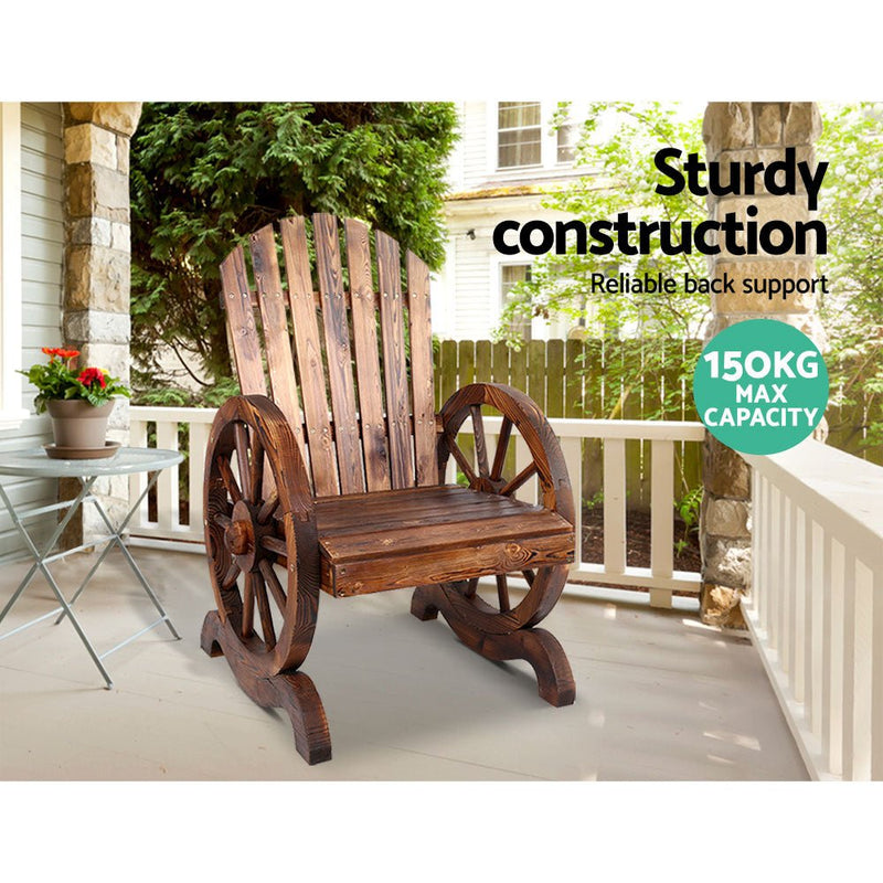 Wooden Wagon Chair Outdoor - Furniture - Rivercity House & Home Co. (ABN 18 642 972 209) - Affordable Modern Furniture Australia