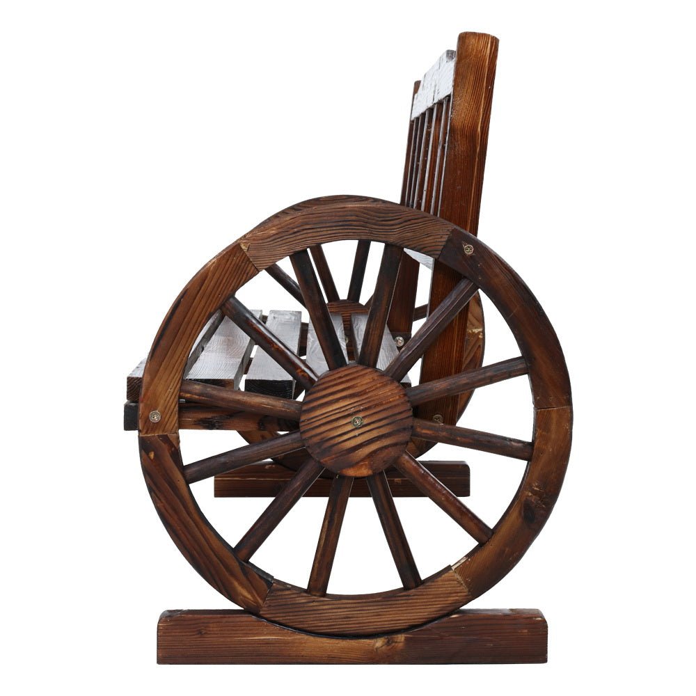 Wooden Wagon Wheel Bench Seat - Furniture - Rivercity House & Home Co. (ABN 18 642 972 209) - Affordable Modern Furniture Australia