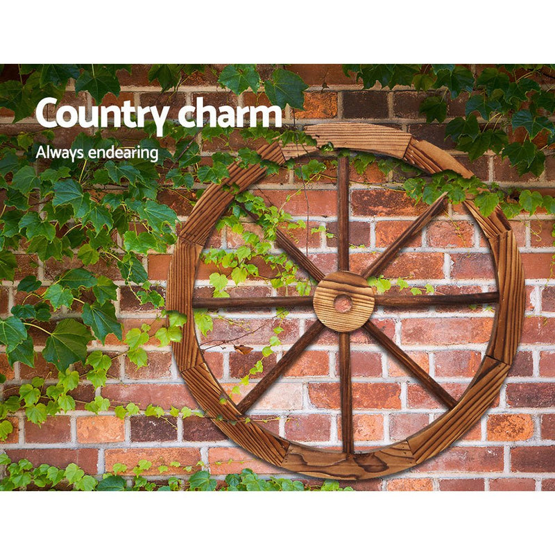 Wooden Wagon Wheel X2 - Home & Garden > DIY - Rivercity House & Home Co. (ABN 18 642 972 209) - Affordable Modern Furniture Australia