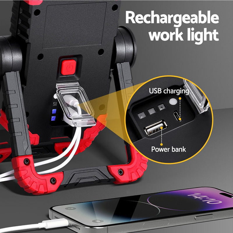 Work Light Rechargeable Torch USB Cordless LED Lamp 360°Rotation Folding - Electronics > USB Gadgets - Rivercity House & Home Co. (ABN 18 642 972 209) - Affordable Modern Furniture Australia