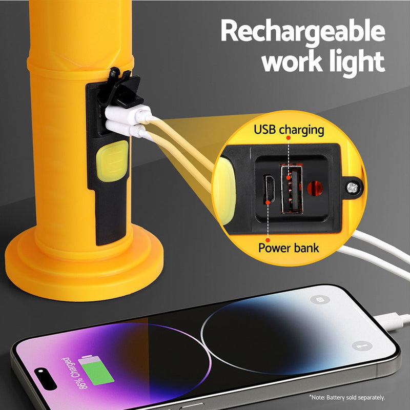 Work Light Rechargeable USB Cordless LED Lamp 90°Rotation Hook Folding - Electronics > USB Gadgets - Rivercity House & Home Co. (ABN 18 642 972 209) - Affordable Modern Furniture Australia