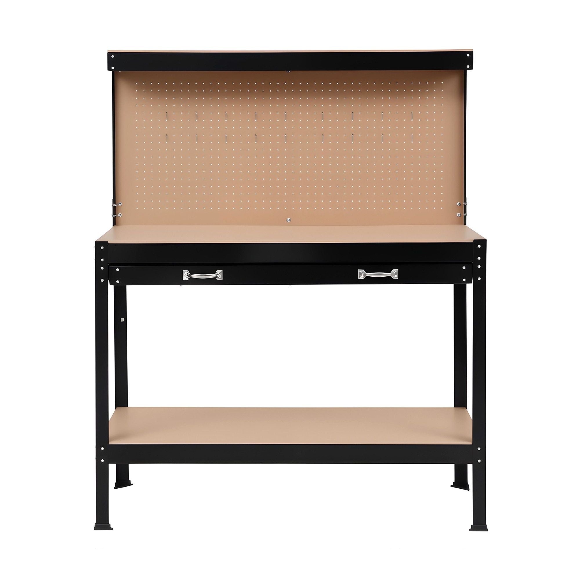Workbench with Pegboard and Ultra - Wide 120cm Work Table for Garage DIY, 20 Hooks - Tools > Tools Storage > Work Benches - Rivercity House & Home Co. (ABN 18 642 972 209) - Affordable Modern Furniture Australia