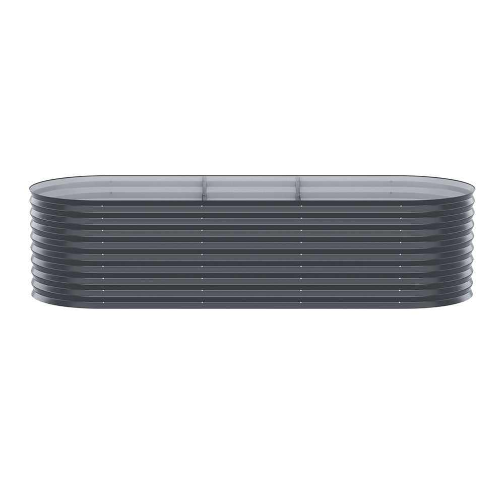 x2 Green Fingers Raised Garden Bed Kit Planter Oval Galvanised Steel 240cmX80cmX56cm - Home & Garden > Garden Beds > Garden Beds & Planters - Rivercity House & Home Co. (ABN 18 642 972 209) - Affordable Modern Furniture Australia