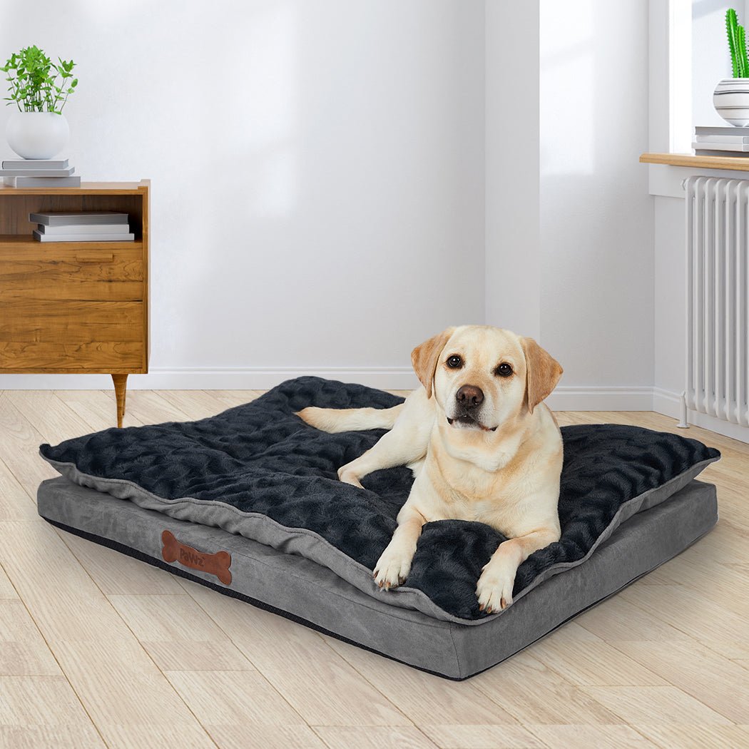 XL Dog Calming Plush Memory Foam Bed - Grey - Rivercity House & Home Co. (ABN 18 642 972 209) - Affordable Modern Furniture Australia