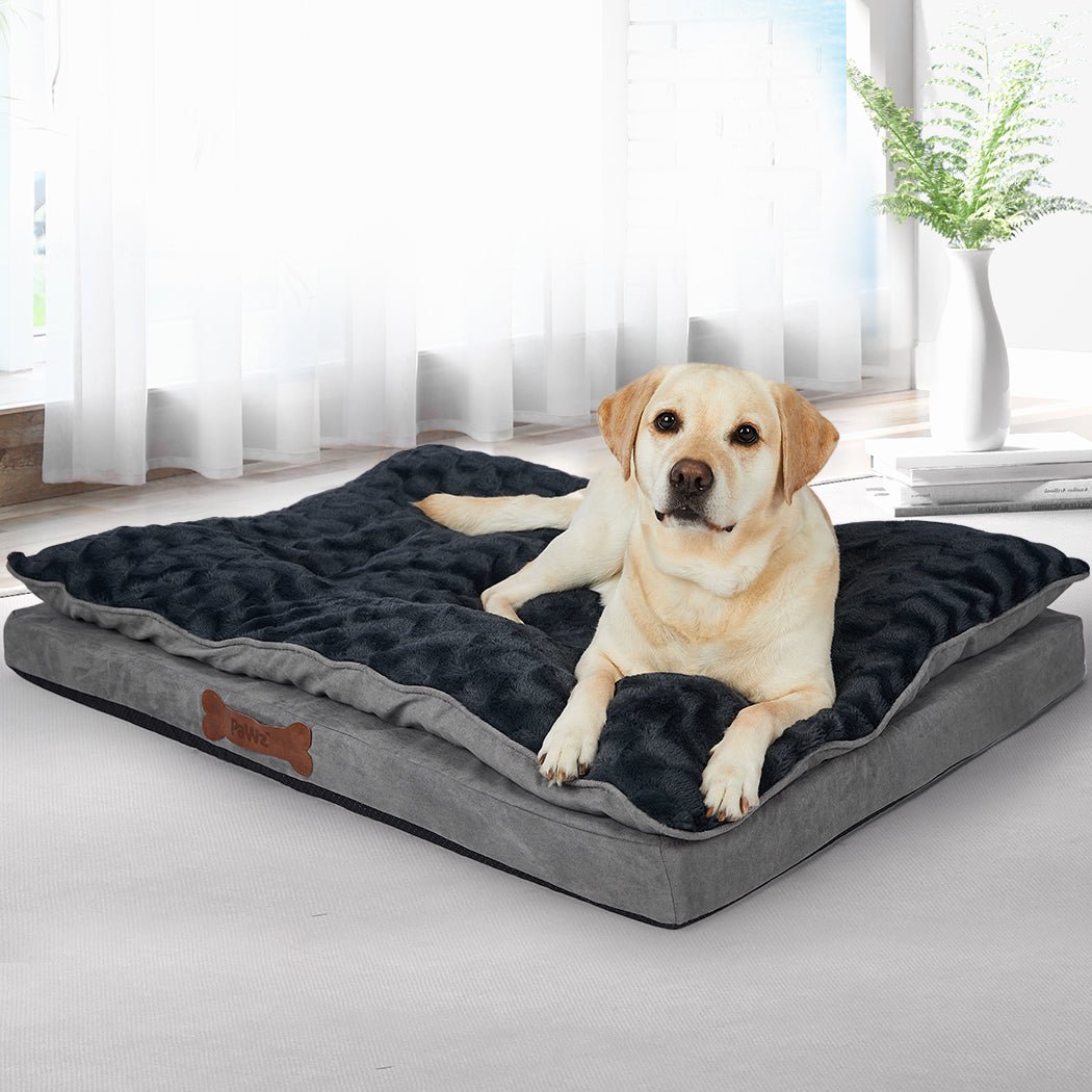 XL Dog Calming Plush Memory Foam Bed - Grey - Rivercity House & Home Co. (ABN 18 642 972 209) - Affordable Modern Furniture Australia