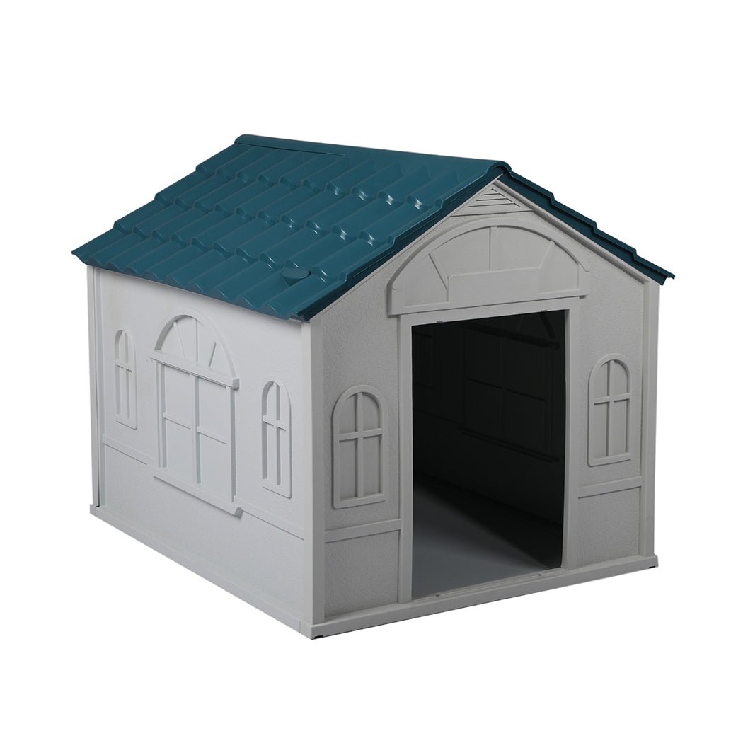 XL Dog Kennel Outdoor Indoor Plastic Dog House - Blue - Rivercity House & Home Co. (ABN 18 642 972 209) - Affordable Modern Furniture Australia