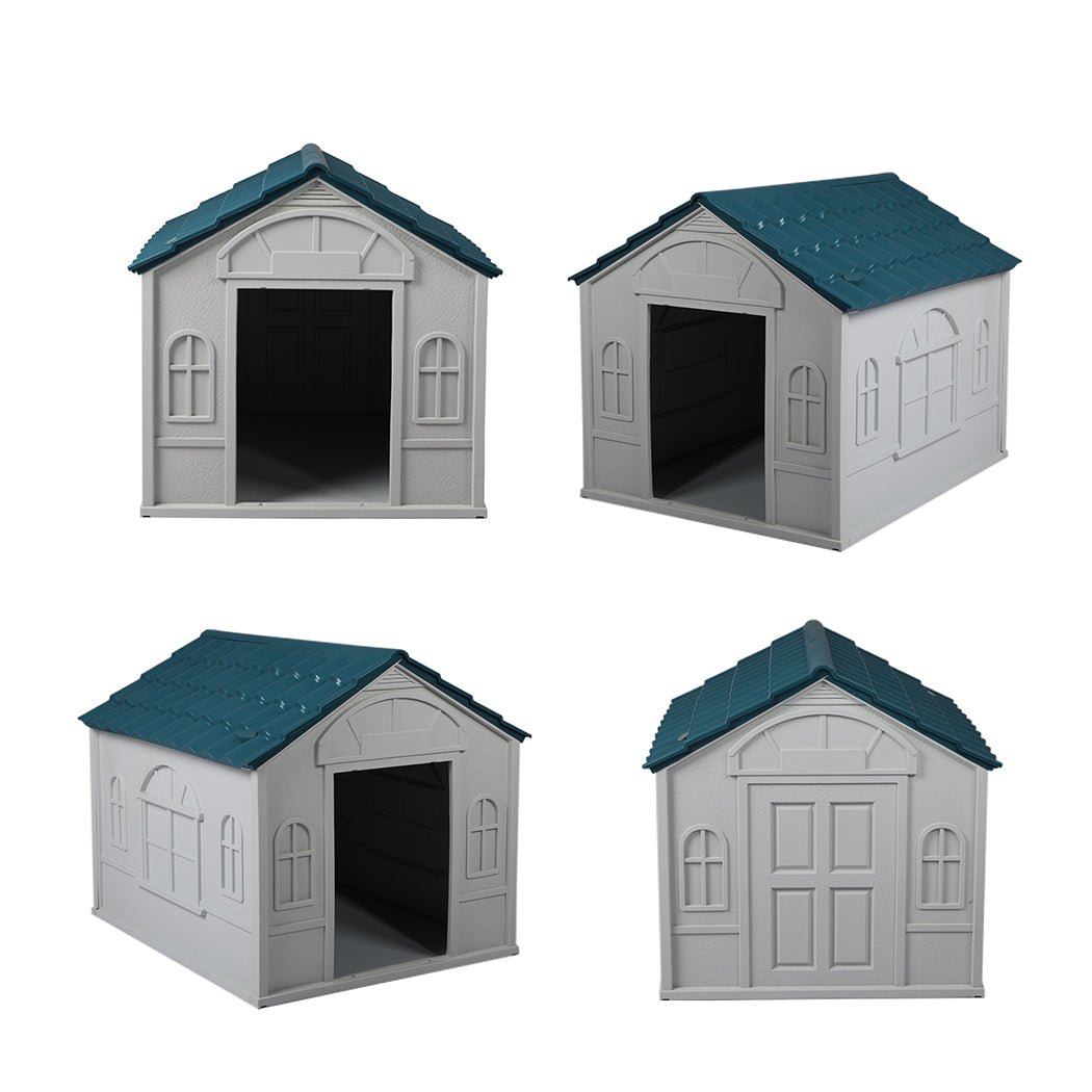 XL Dog Kennel Outdoor Indoor Plastic Dog House - Blue - Rivercity House & Home Co. (ABN 18 642 972 209) - Affordable Modern Furniture Australia