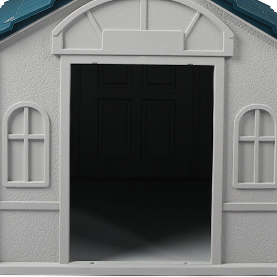 XL Dog Kennel Outdoor Indoor Plastic Dog House - Blue - Rivercity House & Home Co. (ABN 18 642 972 209) - Affordable Modern Furniture Australia