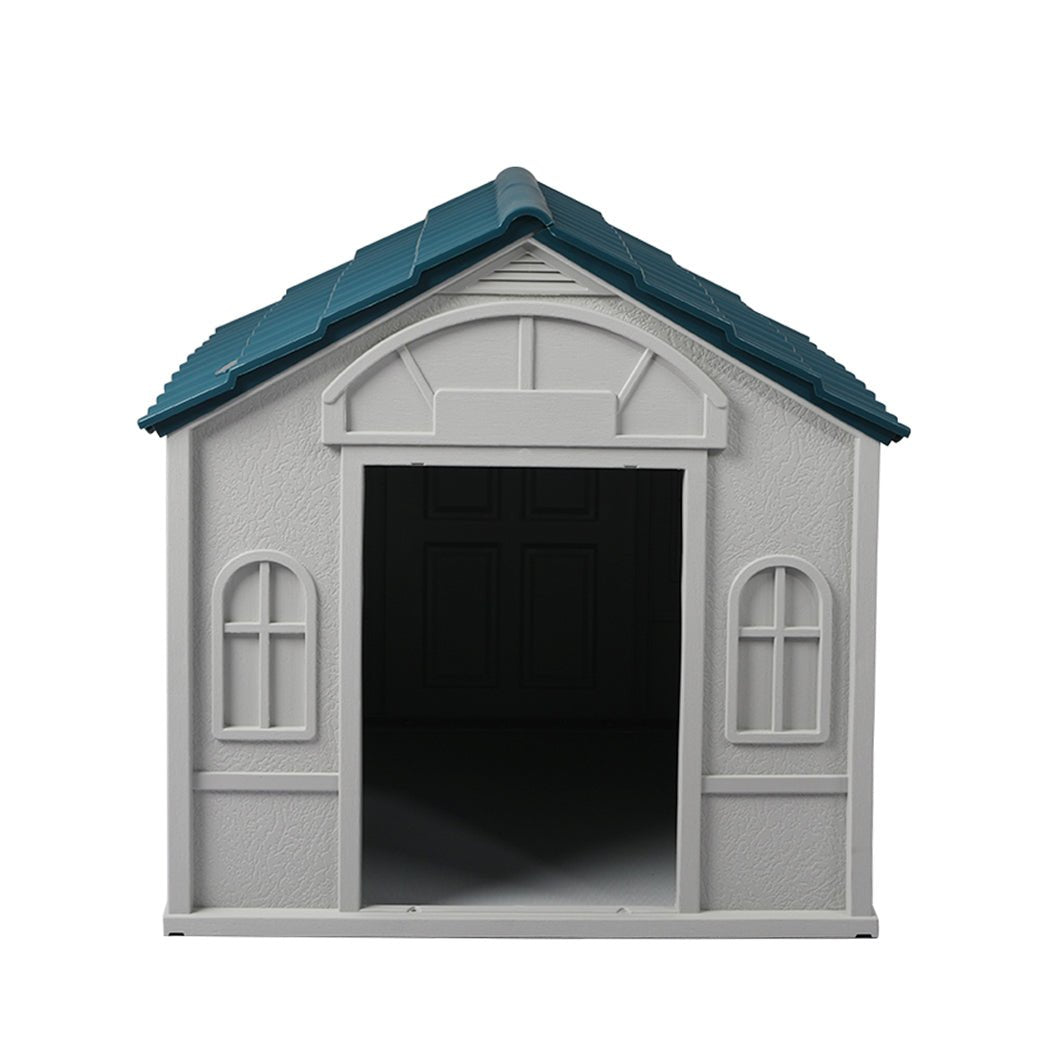 XL Dog Kennel Outdoor Indoor Plastic Dog House - Blue - Rivercity House & Home Co. (ABN 18 642 972 209) - Affordable Modern Furniture Australia