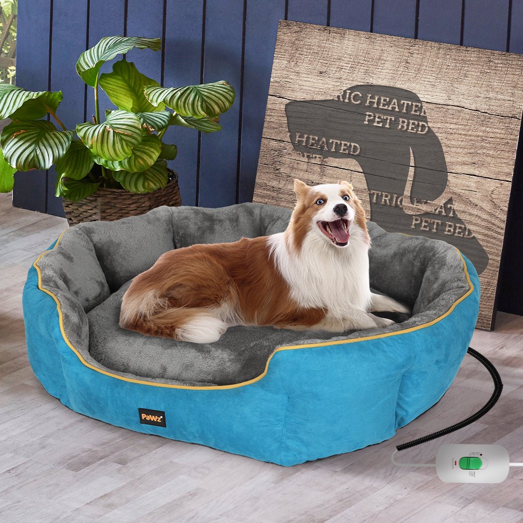 XL Electric Heated Pet Bed with Removable Cover - Blue - Rivercity House & Home Co. (ABN 18 642 972 209) - Affordable Modern Furniture Australia