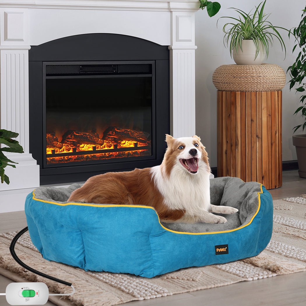 XL Electric Heated Pet Bed with Removable Cover - Blue - Rivercity House & Home Co. (ABN 18 642 972 209) - Affordable Modern Furniture Australia
