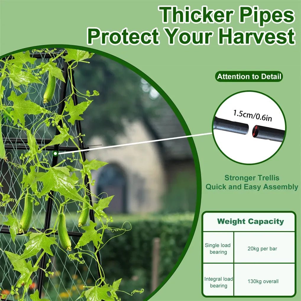 XL Heavy Duty Garden Trellis with Netting for Climbing Plants - Black - Pet Care > Farm Supplies > Fencing - Rivercity House & Home Co. (ABN 18 642 972 209) - Affordable Modern Furniture Australia