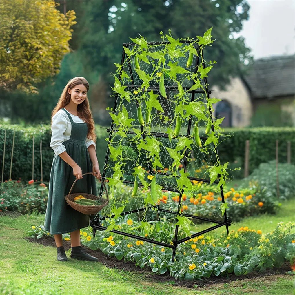XL Heavy Duty Garden Trellis with Netting for Climbing Plants - Black - Pet Care > Farm Supplies > Fencing - Rivercity House & Home Co. (ABN 18 642 972 209) - Affordable Modern Furniture Australia