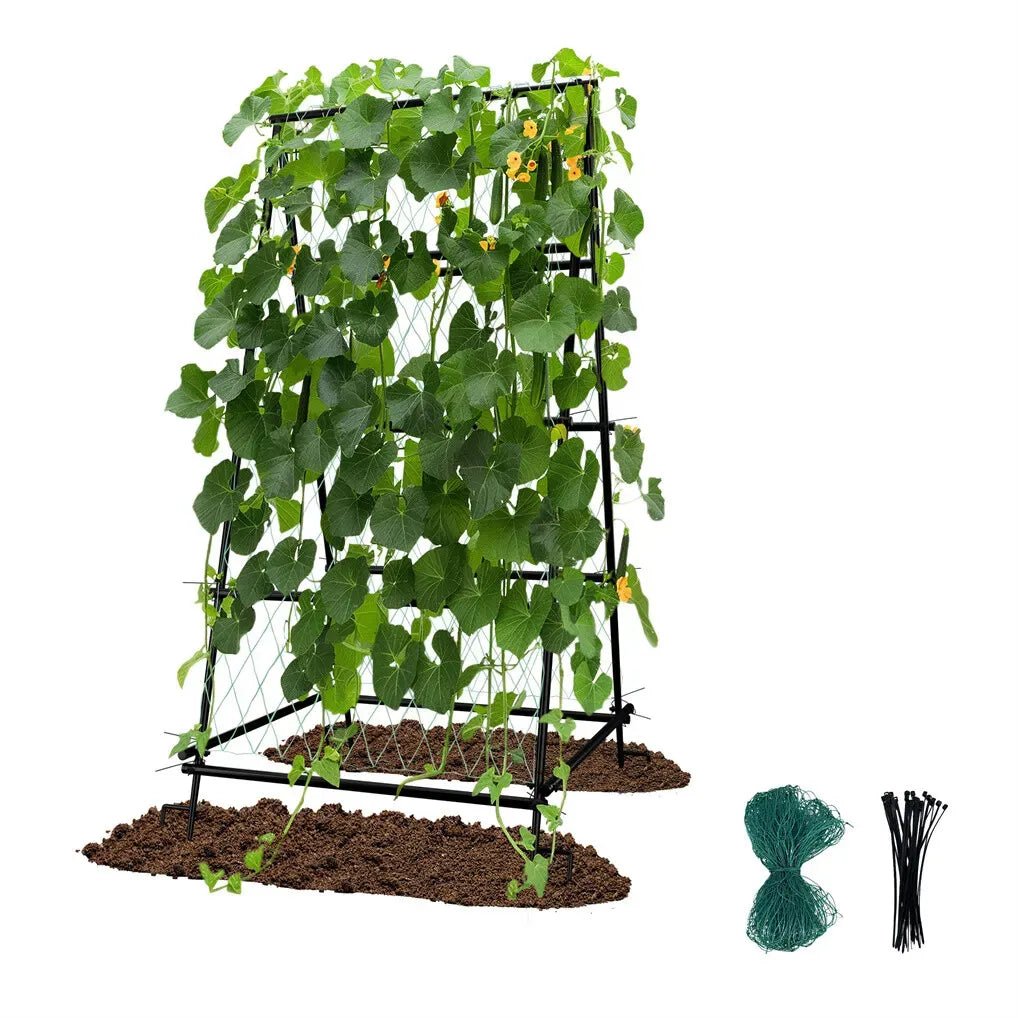 XL Heavy Duty Garden Trellis with Netting for Climbing Plants - Black - Pet Care > Farm Supplies > Fencing - Rivercity House & Home Co. (ABN 18 642 972 209) - Affordable Modern Furniture Australia