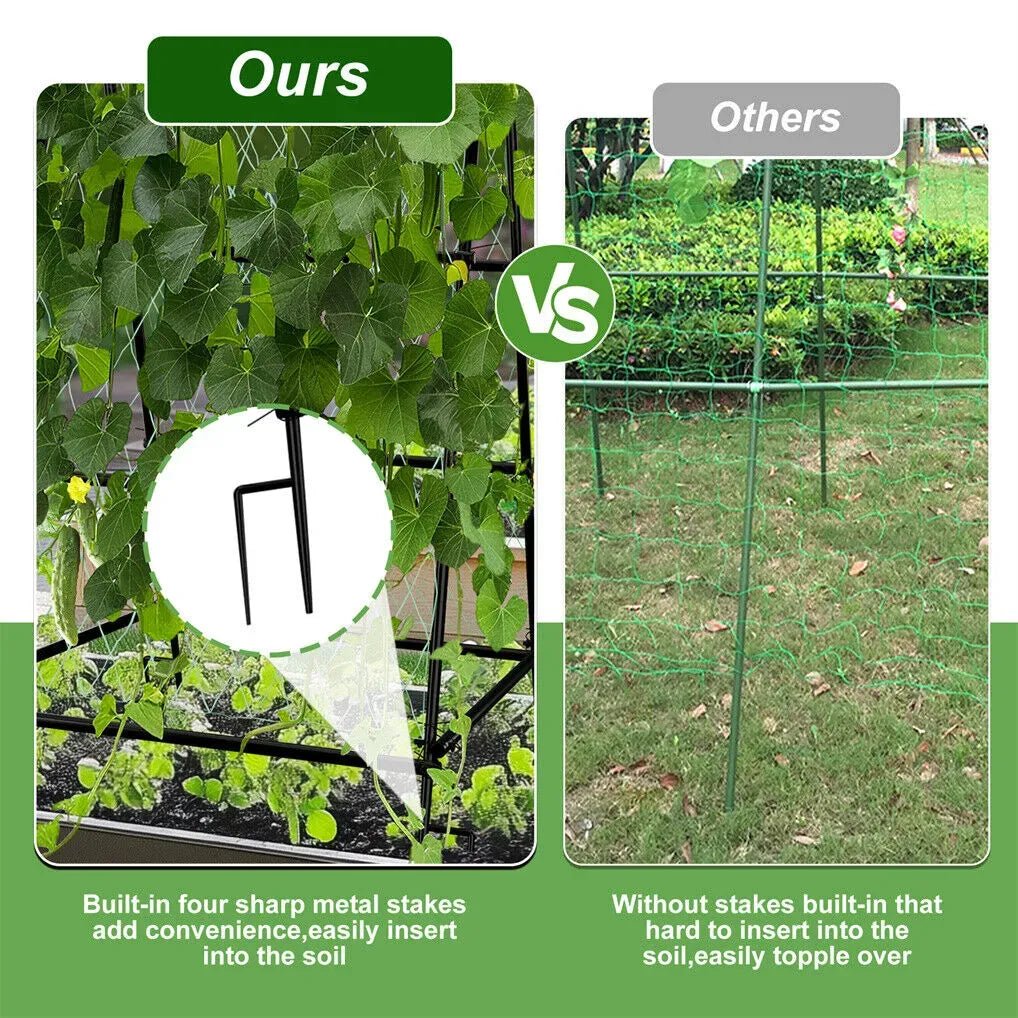 XL Heavy Duty Garden Trellis with Netting for Climbing Plants - Black - Pet Care > Farm Supplies > Fencing - Rivercity House & Home Co. (ABN 18 642 972 209) - Affordable Modern Furniture Australia