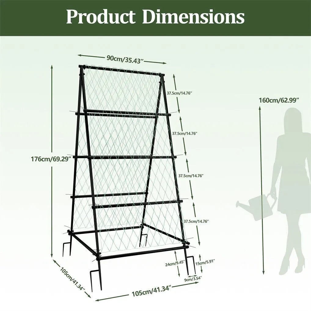 XL Heavy Duty Garden Trellis with Netting for Climbing Plants - Black - Pet Care > Farm Supplies > Fencing - Rivercity House & Home Co. (ABN 18 642 972 209) - Affordable Modern Furniture Australia