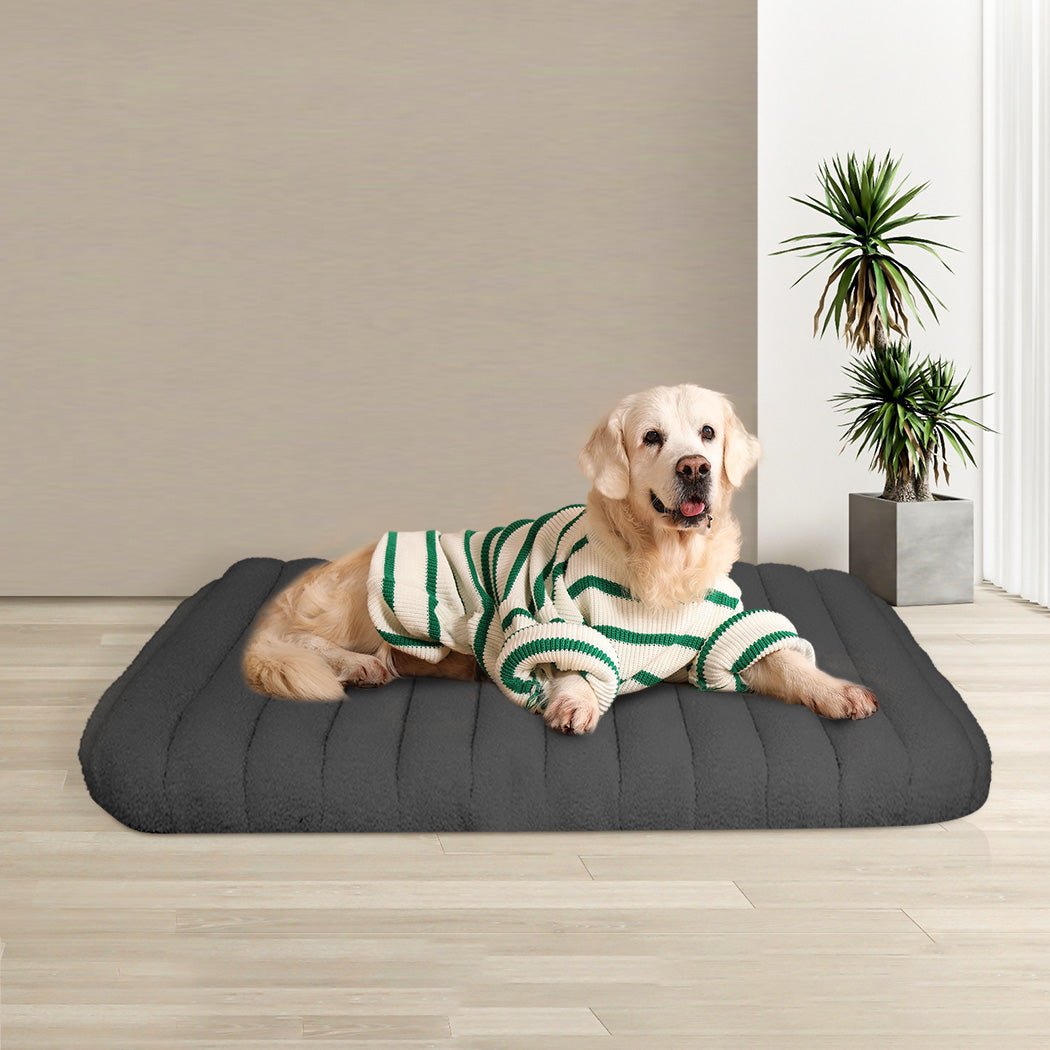 XL Orthopedic Dog Bed with Removable Sherpa Plush Cover - Grey - Rivercity House & Home Co. (ABN 18 642 972 209) - Affordable Modern Furniture Australia