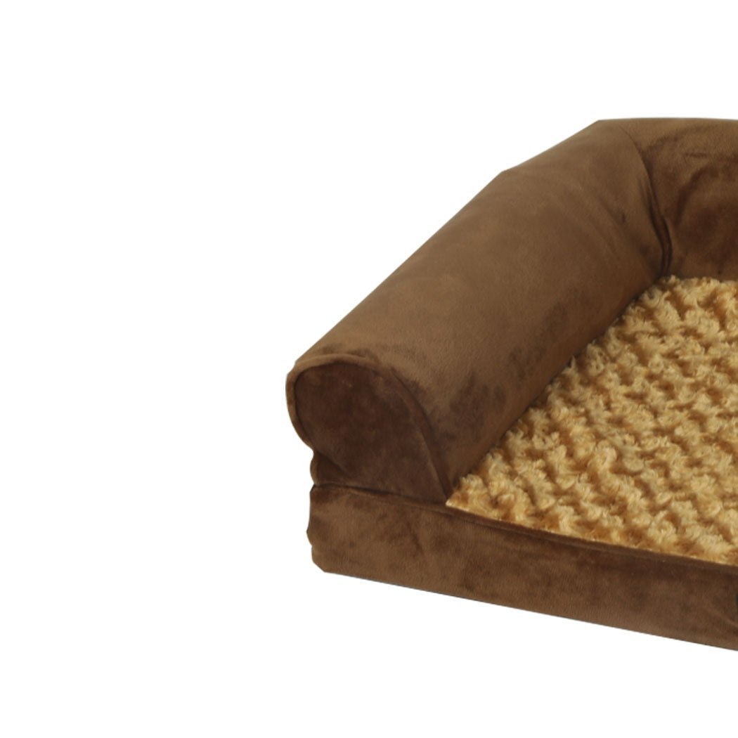 XL Orthopedic Pet Bed Sofa Soft Warm Dog Bedding - Brown - Rivercity House & Home Co. (ABN 18 642 972 209) - Affordable Modern Furniture Australia