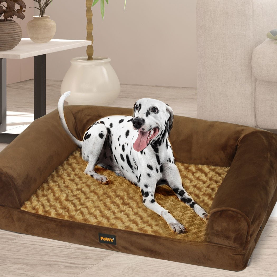 XL Orthopedic Pet Bed Sofa Soft Warm Dog Bedding - Brown - Rivercity House & Home Co. (ABN 18 642 972 209) - Affordable Modern Furniture Australia